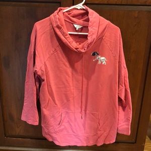 Crown & Ivy Pink Hoodie with Dalmatian Embroidery